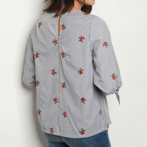 Puff sleeve poplin embroidered - Picture 3 of 3